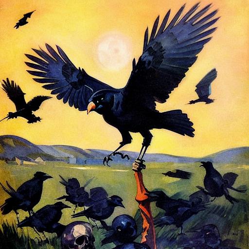 08840-3240076258-sd-prohib a group of crows around a human skull, broad brushstrokes, painterly, dynamic, adventure, idealism, pictorial, country.png